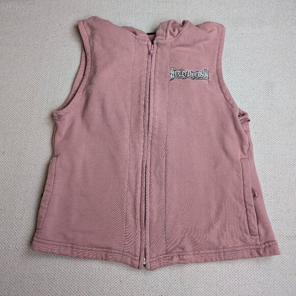 Harley-Davidson Women's Small Sleeveless Hoodie Jacket Liner Rose Pink - Picture 2 of 10